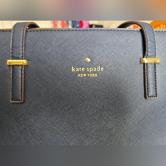 Gorgeous Kate Spade Tote Purse, Navy Blue - Picture 11 of 15